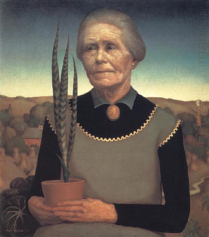 Grant Wood Woman with Plant china oil painting image